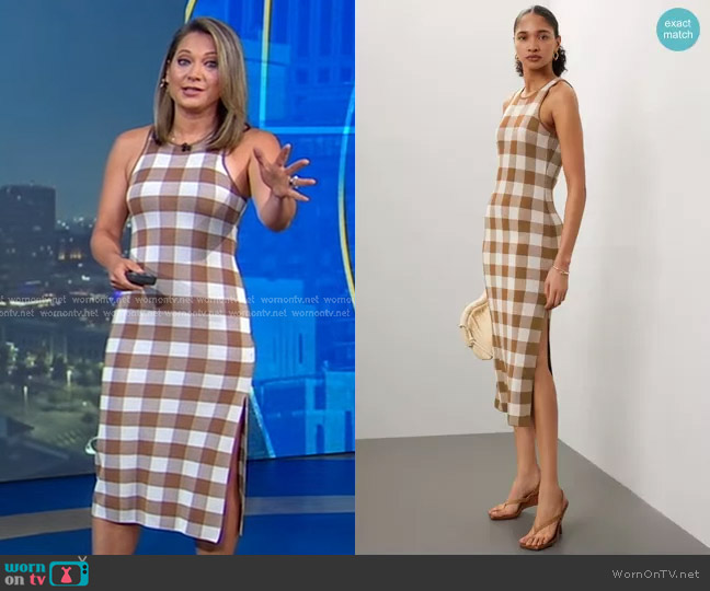 Toccin Emerson Sleeveless Midi Dress worn by Ginger Zee on Good Morning America
