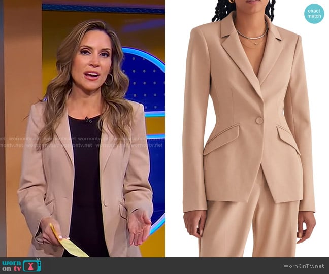 Favorite Daughter The Favorite Blazer in Beige worn by Rhiannon Ally on Good Morning America
