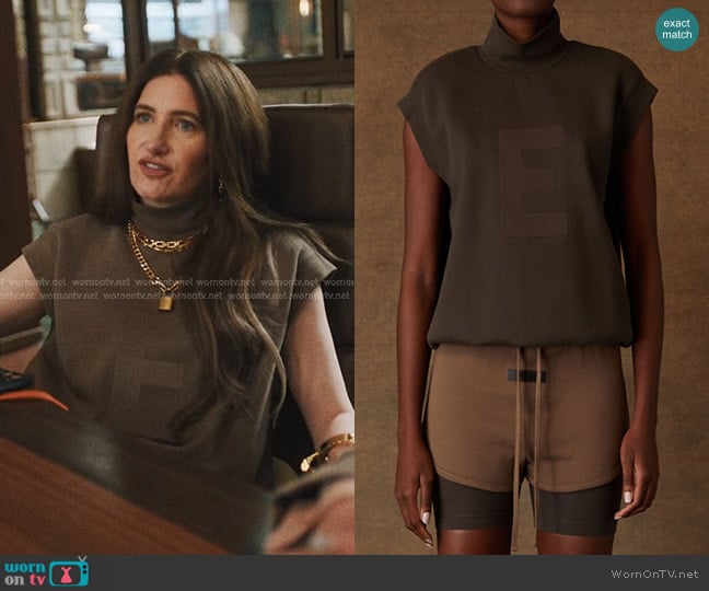 Fear of God Essentials Mock Neck Sleeveless Sweatshirt worn by Maya Mason (Kathryn Hahn) on The Studio