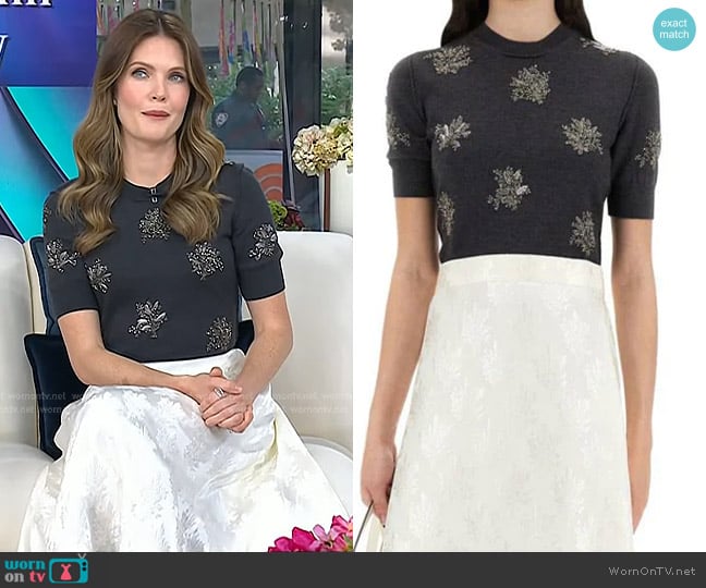 Fendi Wool Dress with Embroideries in Black worn by Meghann Fahy on Today