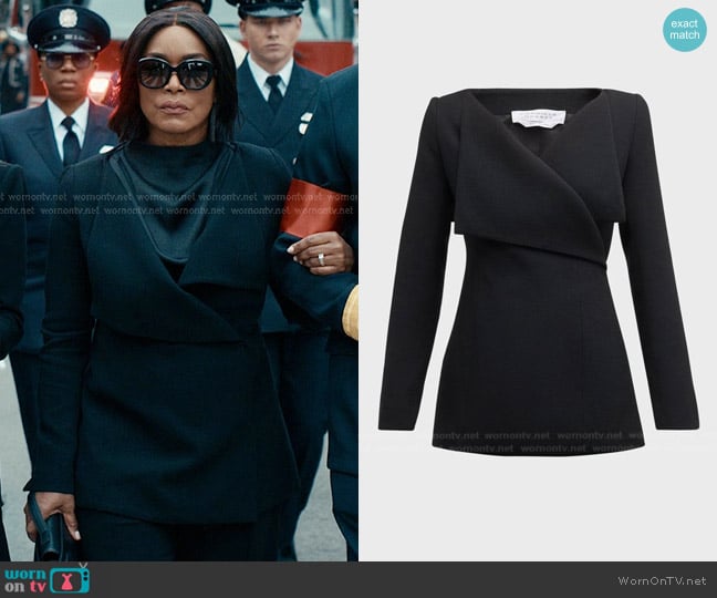 Gabriela Hearst Keir Crepe Tailored Jacket worn by Athena Grant (Angela Bassett) on 9-1-1