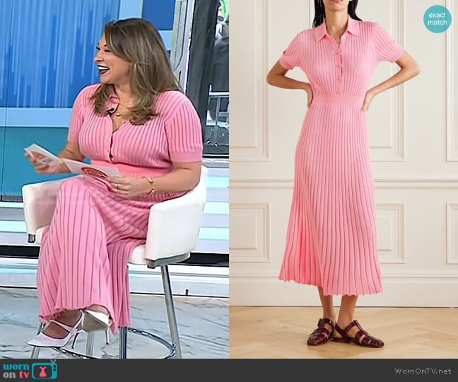 Gabriela Hearst Amor Ribbed Cashmere Midi Dress