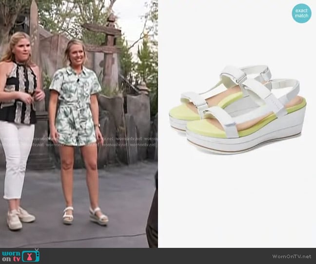 Cole Haan Grand Ambition Ayer Leather Platform Wedge Sandals worn by Dylan Dreyer on Today