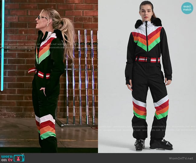 Gsou Snow Padded V Stripe Ski Suit worn by Kelsea Ballerini on The Voice