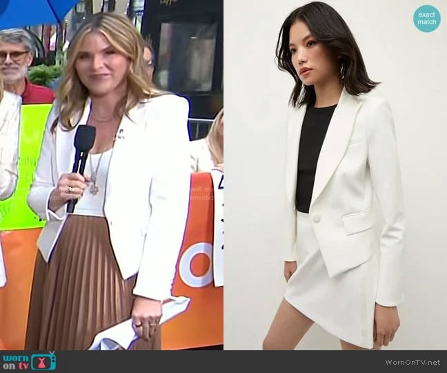 Veronica Beard Hosanna Dickey Jacket in Off-White worn by Jenna Bush Hager on Today