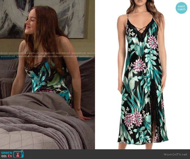 In Bloom Adeline Print Nightgown worn by Stephanie Johnson (Abigail Klein) on Days of our Lives