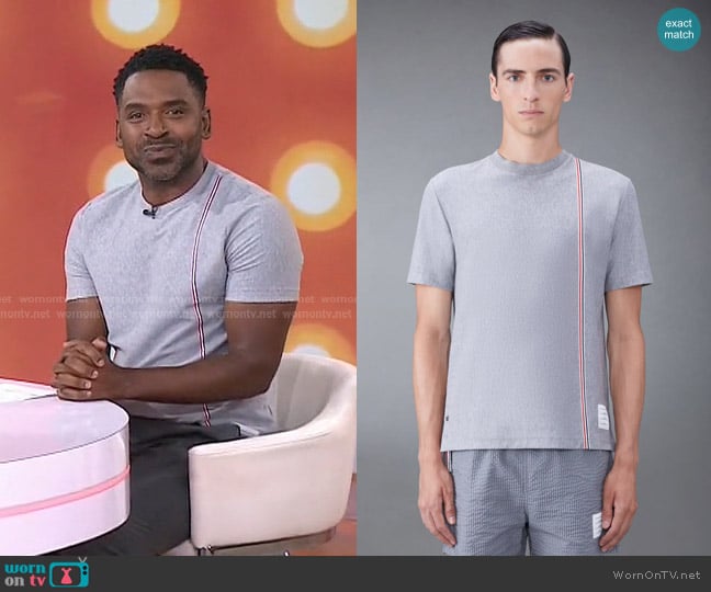 Thom Browne Jersey Short Sleeve Tee worn by Justin Sylvester on Today