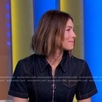 Jessica Biel’s short sleeve denim zip top on Good Morning America