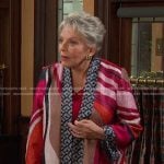 Julie’s pink printed kimono jacket on Days of our Lives