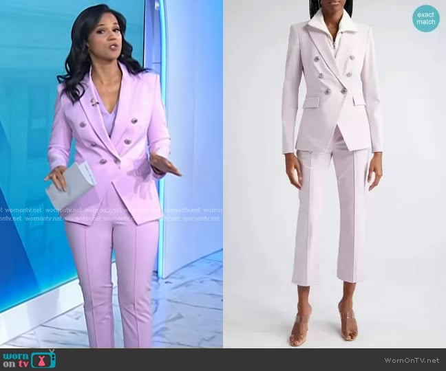 Veronica Beard Miller Dickey Jacket and Kean Pintuck Crop Pants worn by Laura Jarrett on Today