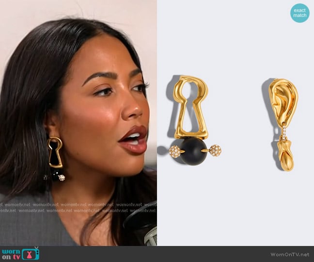 Schiaparelli Keyhole Earrings worn by Emma Grede on Today