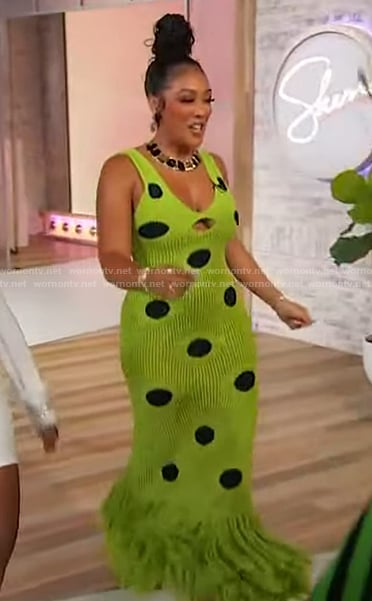 Khadeen Ellis's green cutout maxi dress on Sherri