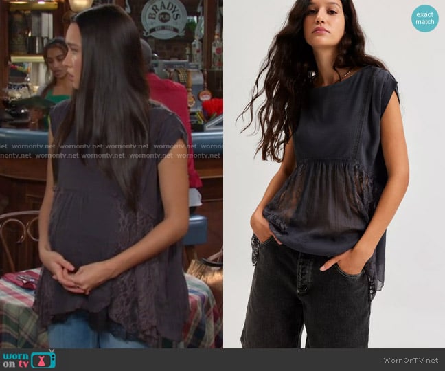 Kimchi Blue Dream Within A Dream Top worn by Sophia Choi (Rachel Boyd) on Days of our Lives
