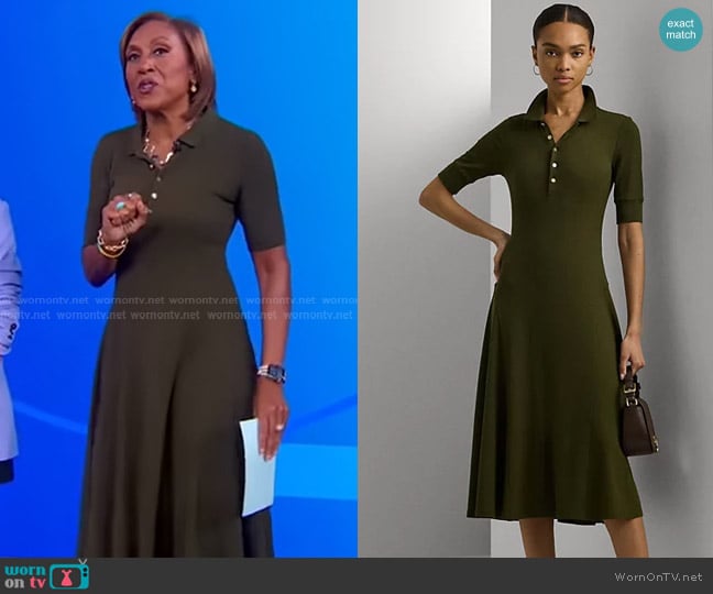 Lauren Ralph Lauren A-Line Polo Dress worn by Robin Roberts on Good Morning America