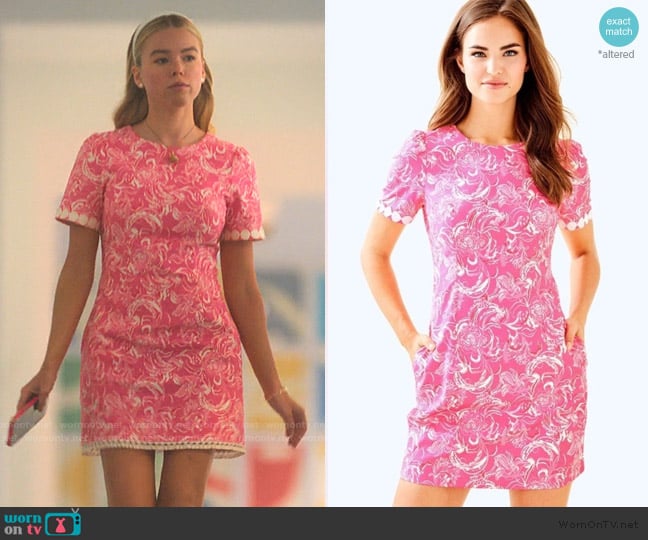 Lilly Pulitzer x Goop Gwyneth Stretch Shift Dress worn by Simone DeWitt (Milly Alcock) on Sirens