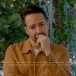 Lin-Manuel Miranda’s camel zip front jacket on American Idol