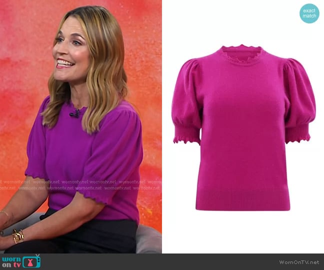 Ulla Johnson Lotta Top in Thistle worn by Savannah Guthrie on Today