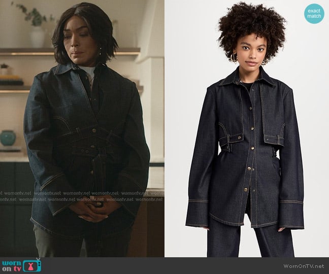 MMUSOMAXWELL Denim Shirt worn by Athena Grant (Angela Bassett) on 9-1-1