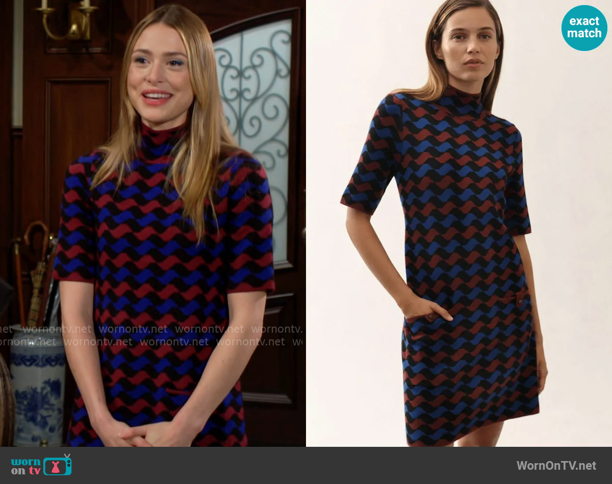 Maeve at Anthropologie The Annalise Mock-Neck Mini Sweater Dress worn by Claire Grace (Hayley Erin) on The Young and the Restless