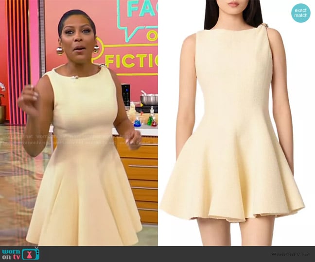 Tamron’s yellow mini dress on Tamron Hall Show