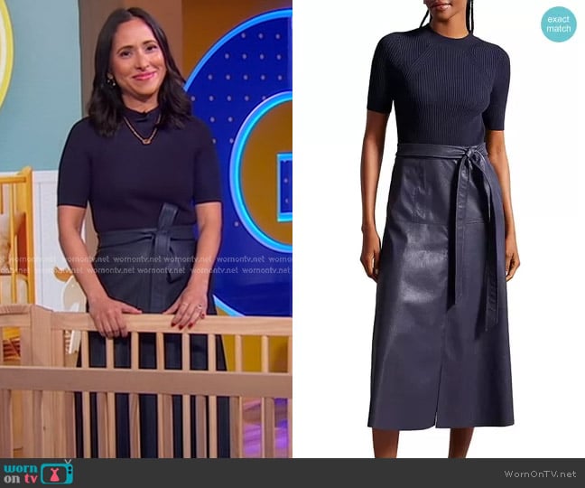 Ted Baker Matiar Dress in Dark Blue worn by Grace Bastidas on Good Morning America