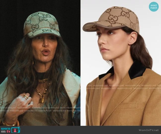 Gucci Maxi GG Supreme Canvas Cap worn by Maya Mason (Kathryn Hahn) on The Studio