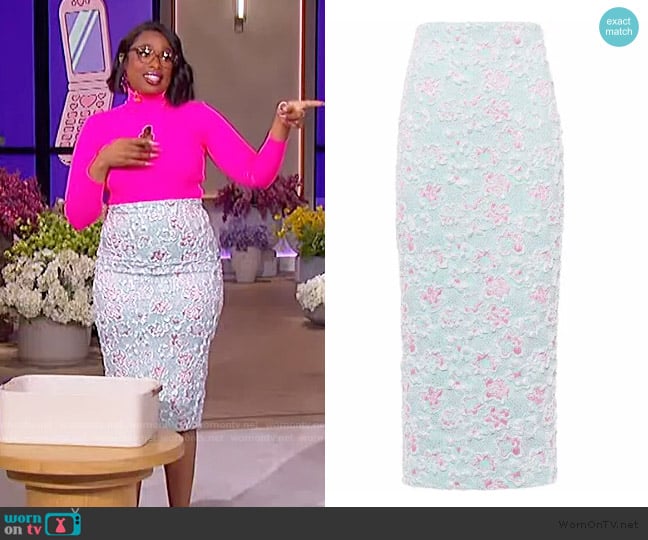 Miu Miu Long cloquet skirt worn by Jennifer Hudson on The Jennifer Hudson Show