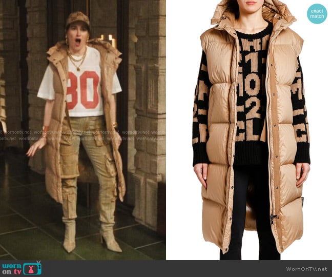 Moncler Comoe Long Down Vest worn by Maya Mason (Kathryn Hahn) on The Studio