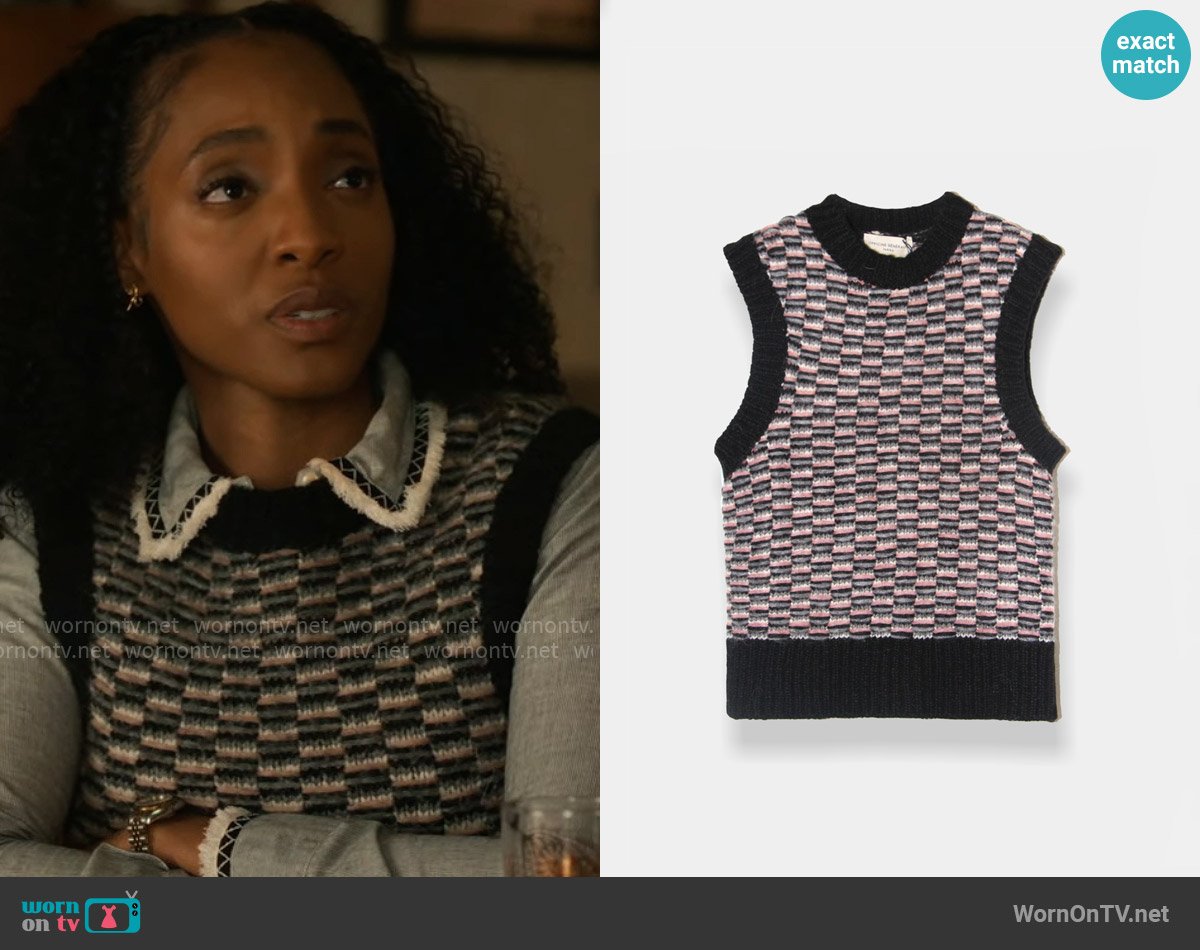 Officine Generale Alissa Alpaca Wool Vest worn by Faith Mitchell (Iantha Richardson) on Will Trent