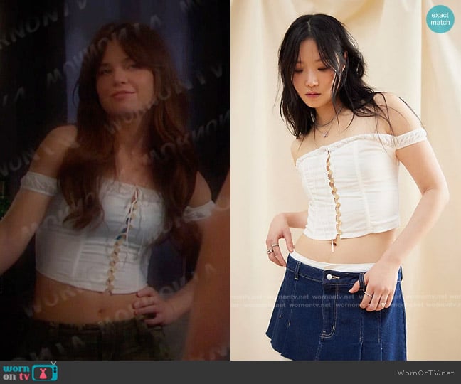 Out From Under Amaury Off-The-Shoulder Corset worn by Joy Wesley (AlexAnn Hopkins) on Days of our Lives