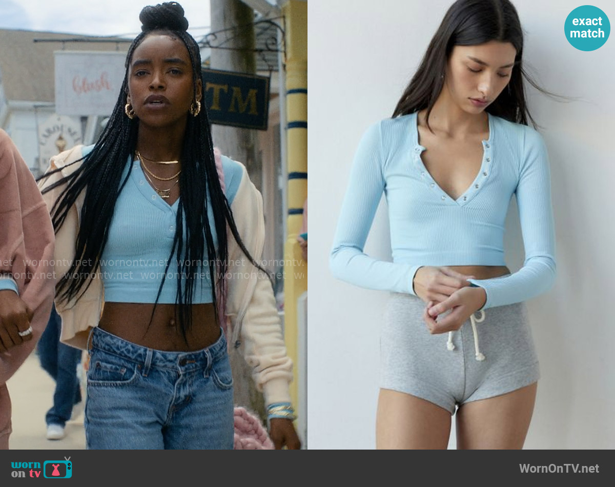 Out From Under at Urban Outfitters Claudia Seamless Henley Top worn by Keisha Clark (Lovie Simone) on Forever