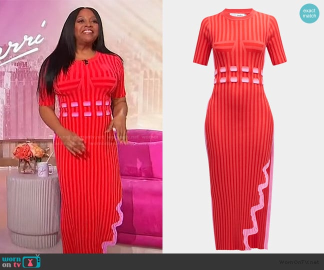 PH5 Jodie Pleated Asymmetric Wavy Long Dress worn by Sherri Shepherd on Sherri