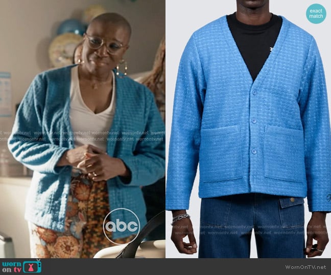 Hen’s blue cardigan on 9-1-1