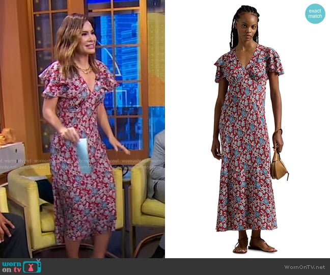 Polo Ralph Lauren Floral Print Silk Dress worn by Rebecca Jarvis on Good Morning America
