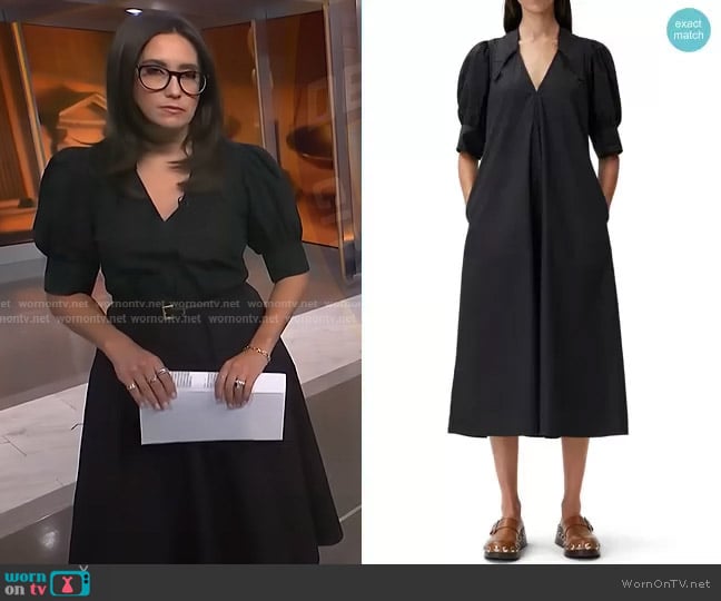 Ganni Poplin Midi Dress worn by Savannah Sellers on NBC News Daily