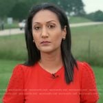 Priya Sridhar’s red swiss dot sleeve top on Today
