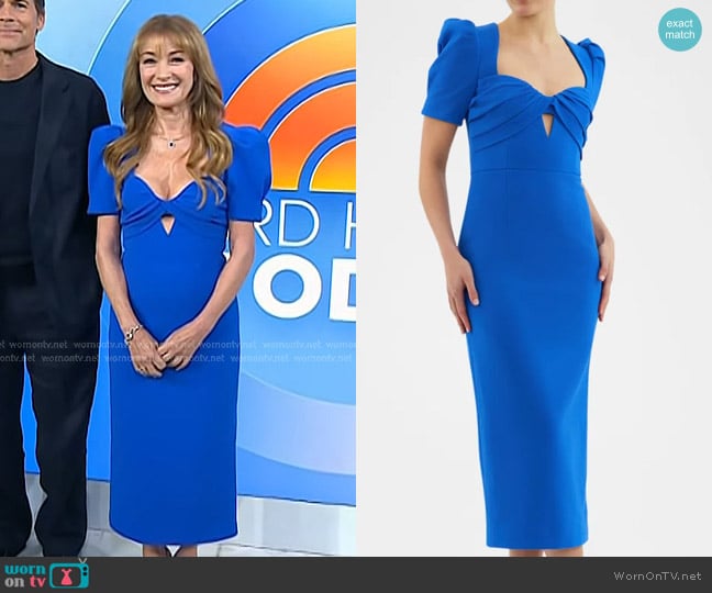 Rebecca Vallance Antonella Puff-Sleeve Sweetheart Midi Dress worn by Jane Seymour on Today
