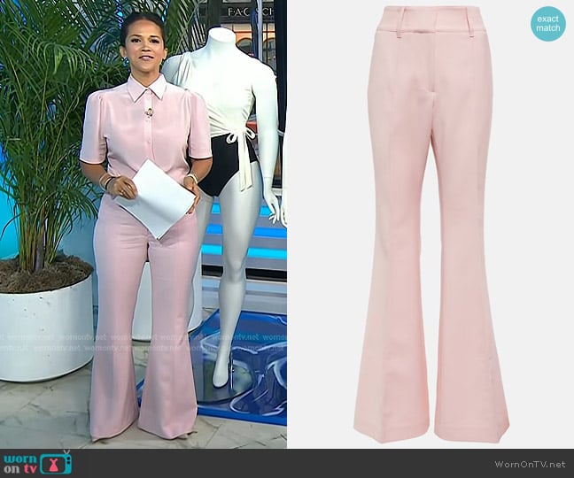Gabriela Hearst Rhein Wool Flared Pants worn by Laura Jarrett on Today