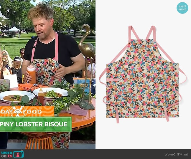 Richard Blais’s pink floral apron on Today