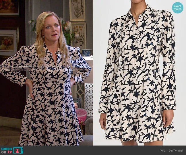 Ulla Johnson Roanne Dress in Moonstone worn by Belle Brady (Martha Madison) on Days of our Lives