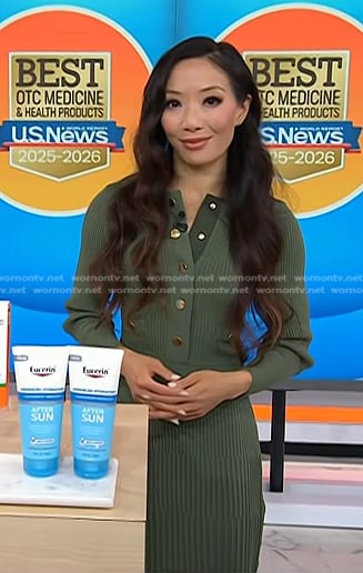 Shanley Chien's green rib knit dress on Today
