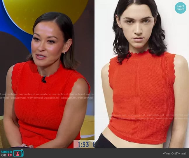 The Kooples Short Knit Top worn by Eva Pilgrim on Good Morning America