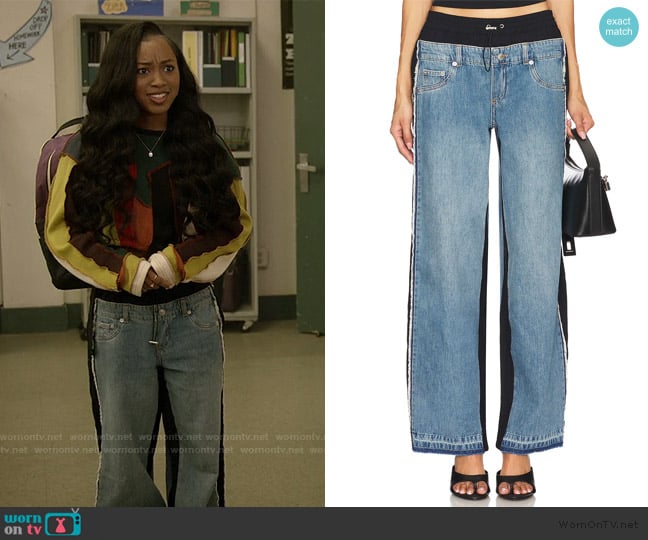 Simkhai Shia Straight Leg Pant worn by Amina Simms (Alexis Chikaeze) on All American