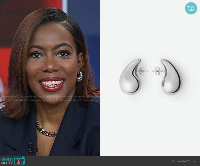 Bottega Veneta Small Sterling Silver Teardrop Earrings worn by Tiffany Reid on Today