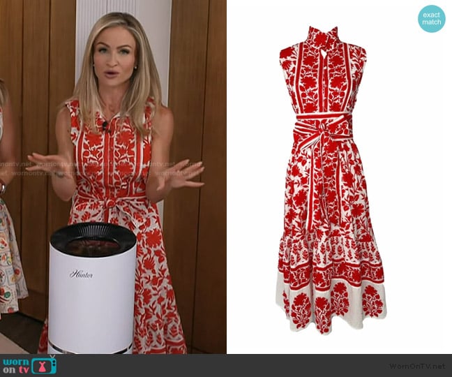 Maria’s red floral print dress on Access Hollywood
