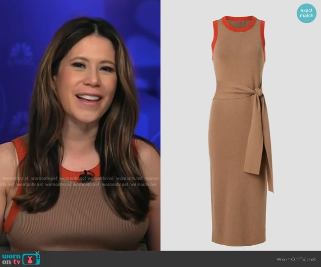 Toccin Colorblocked Midi Dress worn by Deirdre Bosa on NBC News Daily