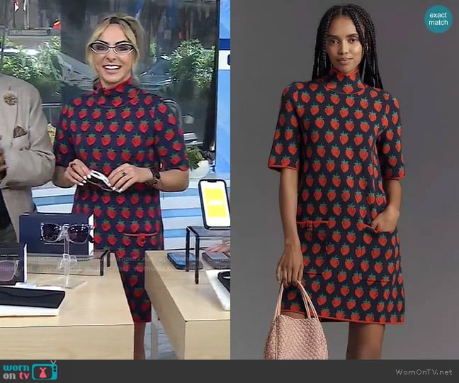Maeve The Annalise Mock-Neck Mini Sweater Dress worn by Katie Linendoll on Today