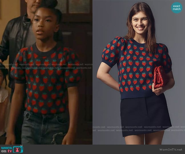 Maeve The Maxine Puff-Sleeve Sweater Tee worn by Mara Driskell (Askyler Bell) on 9-1-1