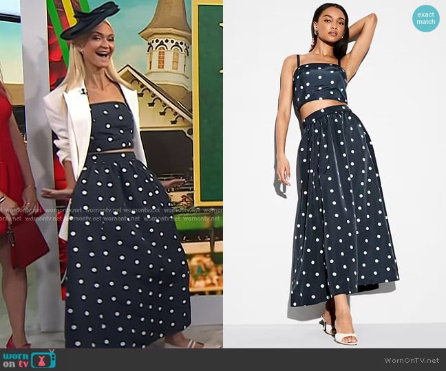 The Occasion by Old Navy Taffeta Cropped Tank Top and Taffeta Midi Skirt worn by Zanna Roberts Rassi on Today
