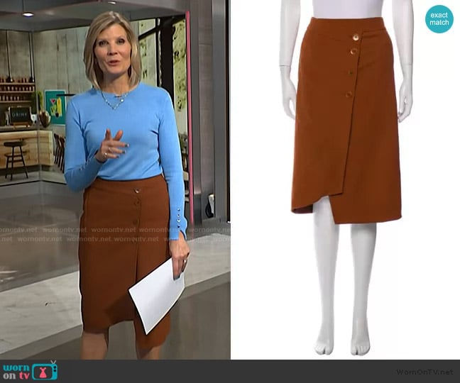 Tibi Button Detail Skirt worn by Kate Snow on NBC News Daily